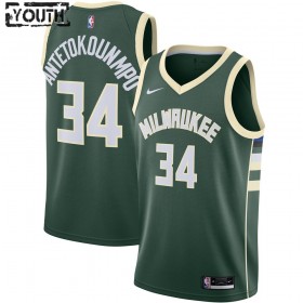 Dres Milwaukee Bucks Giannis Antetokounmpo 34 2020-21 Nike Icon Edition Swingman - Dječji